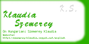 klaudia szemerey business card